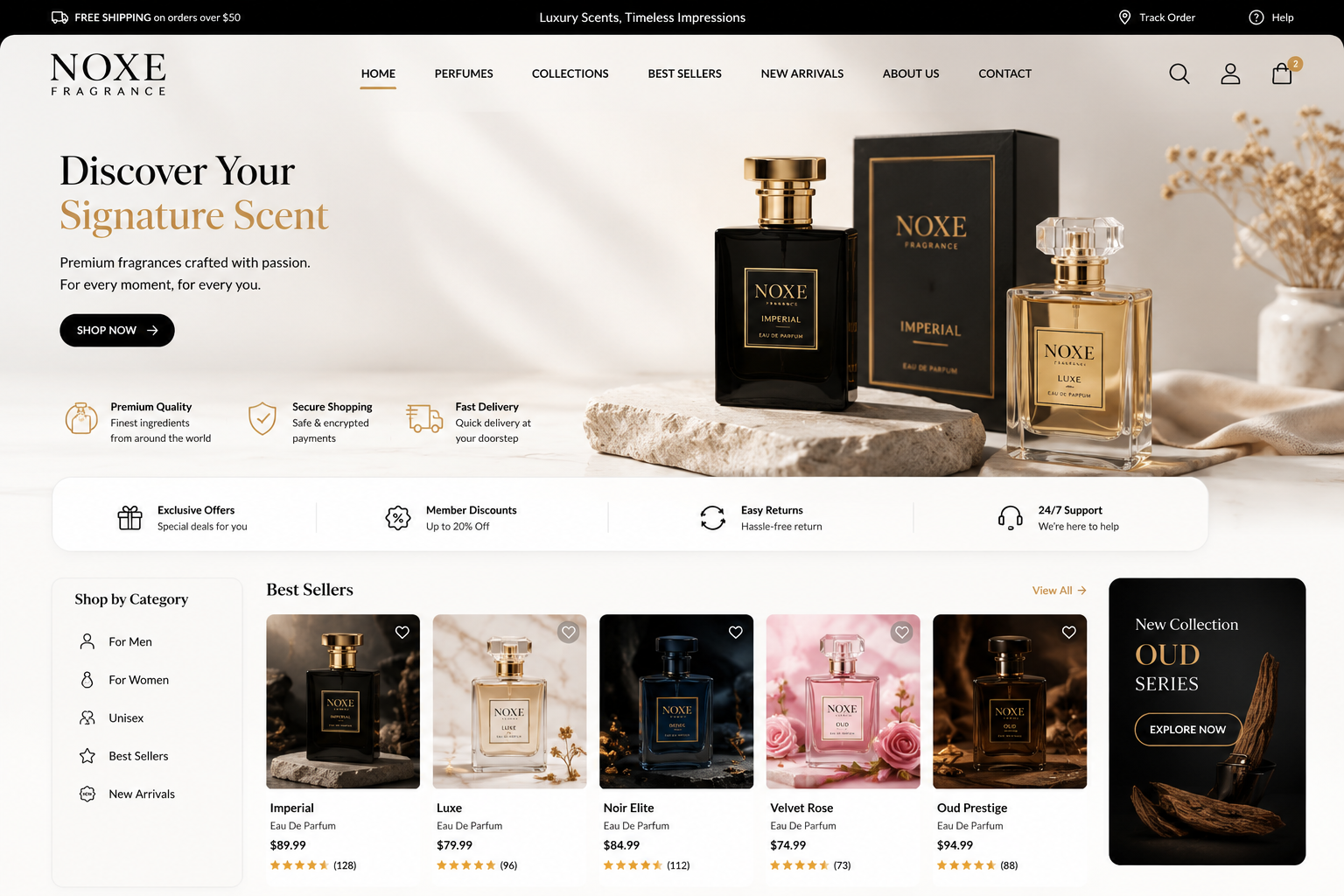 NOXE Fragrance – E-Commerce Website